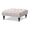 Baxton Studio Keswick Gray Velvet Upholstered Button Tufted Cocktail Ottoman 151-9358 - alternate 1